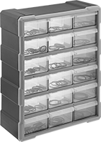 Image of Product. Front orientation. 150 Number of Sizes Included. Oil-Resistant Buna-N O-Ring Assortments, 1,110 Pieces.