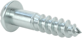 Image of Product. Back orientation. Slotted Decorative Rounded Head Screws, for Wood, Zinc-Plated Steel, Number 4 Size, 1/2" Long.