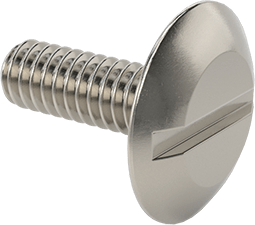 Image of Product. Front orientation. 18-8 Stainless Steel Oversized Truss Head Slotted Screw, 1/4"-20 Thread Size, 3/4" Long.