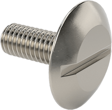 Image of Product. Front orientation. 18-8 Stainless Steel Oversized Truss Head Slotted Screw, M6 x 1 mm Thread Size, 16 mm Long.