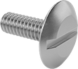 Image of Product. Front orientation. Rounded Head Screws. Stainless Steel Oversized Truss Head Slotted Screws.