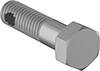 Image of Product. Front orientation. Hex Head Screws. Steel Thread-Locking Hex Head Screws, Partially Threaded.