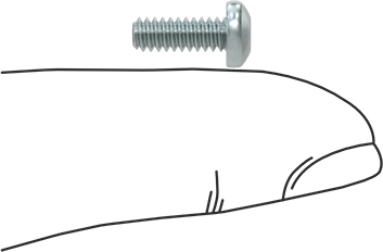 Image of Product. Side1 orientation. Contains SizingReference. Zinc-Plated Steel Pan Head Torx Screws, 6-32 Thread Size, 3/8" Long.