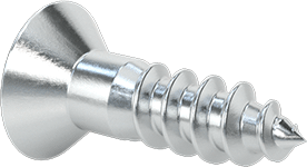 Image of Product. Back orientation. Phillips Flat Head Screws for Wood, Zinc-Plated Steel, Number 6 Size, 1/2" Long.
