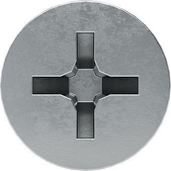 Image of Product. Front orientation. Phillips Flat Head Screws for Wood, Zinc-Plated Steel, Number 6 Size, 3/4" Long.