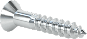 Image of Product. Back orientation. Phillips Flat Head Screws for Wood, Zinc-Plated Steel, Number 6 Size, 3/4" Long.