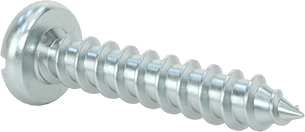 Image of Product. Back orientation. Zinc-Plated Steel Slotted Rounded Head Screws, for Sheet Metal, Number 10 Size, 1" Long.