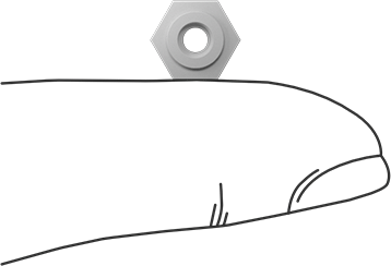Image of Product. Side1 orientation. Contains SizingReference. High-Temperature Chemical-Resistant PTFE Hex Nut, 6-32 Thread Size.