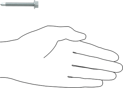 Image of Product. Side1 orientation. Contains SizingReference. Flanged Hex Head Drilling Screw, Zinc-Plated Steel, 1/4" Size, 2" Long.