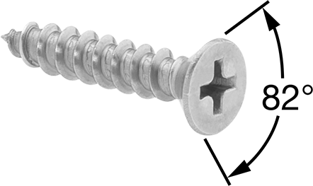 Image of Product. Front orientation. Contains Annotated. 18-8 Stainless Steel Phillips Flat Head Screws for Metal, Number 6 Size, 3/4" Long.