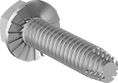 Image of Product. Back orientation. Tapping Screws. Steel Serrated Flanged Hex Head Thread-Cutting Screws.