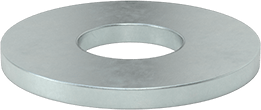 Image of Product. Bottom orientation. Zinc-Plated Steel USS Washer, for 1/2" Size SAE Grade 5 Screw, 0.563" ID, 1.375" OD.