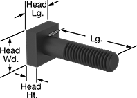 Image of Product. Front orientation. Contains Annotated. T-Slot Bolts. Round.