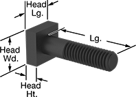 Image of Product. Round Neck. Front orientation. Contains Annotated. T-Slot Bolts. Round.