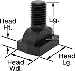 Image of Product. Top orientation. Contains Annotated. T-Slot Bolts. Machined Neck.