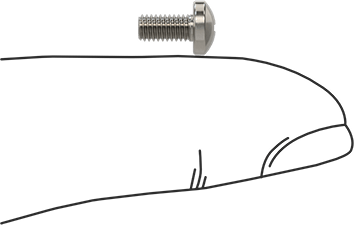 Image of Product. Side1 orientation. Contains SizingReference. 316 Stainless Steel Pan Head Phillips Screw, M3 x 0.5 mm Thread Size, 6 mm Long.
