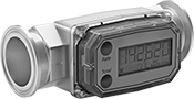 Image of Product. Front orientation. Flowmeters. Flowmeter/Totalizers with Sanitary Quick-Clamp Fittings.
