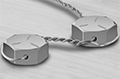 Image of ProductInUse. Front orientation. Hex Head Screws. Steel Wire-Locking Hex Head Screws.