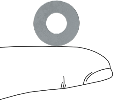 Image of Product. Side1 orientation. Contains SizingReference. Zinc-Plated Steel SAE Washer, Grade 5, for 1/4" Screw Size, 0.281" ID, 0.625" OD.