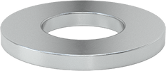 Image of Product. Bottom orientation. Zinc-Plated Steel SAE Washer, Grade 5, for 5/16" Screw Size, 0.344" ID, 0.688" OD.