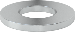 Image of Product. Bottom orientation. Zinc-Plated Steel SAE Washer, Grade 5, for 1/2" Screw Size, 0.531" ID, 1.062" OD.