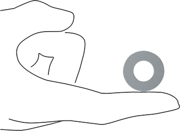 Image of Product. Side1 orientation. Contains SizingReference. Zinc-Plated Steel SAE Washer, Grade 5, for 1/2" Screw Size, 0.531" ID, 1.062" OD.