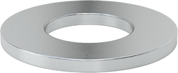 Image of Product. Bottom orientation. Zinc-Plated Steel SAE Washer, Grade 5, for 5/8" Screw Size, 0.656" ID, 1.312" OD.