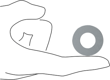 Image of Product. Side1 orientation. Contains SizingReference. Zinc-Plated Steel SAE Washer, Grade 5, for 5/8" Screw Size, 0.656" ID, 1.312" OD.