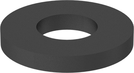 Image of Product. Front orientation. Neoprene Rubber Sealing Washers, for 1/2" Screw Size, 0.49" ID, 1.062" OD, 0.11" to 0.14" Thick.