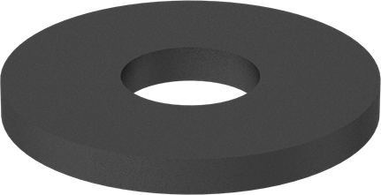 Image of Product. Front orientation. Neoprene Rubber Sealing Washers, for Number 14 Screw Size, 0.625" OD, 0.046" to 0.078" Thick.