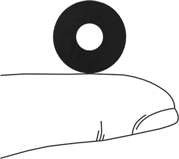 Image of Product. Side1 orientation. Contains SizingReference. Neoprene Rubber Sealing Washers, for Number 14 Screw Size, 0.625" OD, 0.046" to 0.078" Thick.