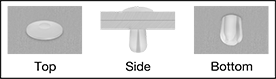 Image of ProductInUse. Installed. Top orientation. Contains Annotated, Border. Pin-Lock Shank. Push-In Rivets.