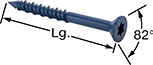 Image of Product. Front orientation. Contains Annotated. Masonry and Concrete Screws. Flat Head Tapping Screws for Masonry and Concrete.