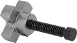 Image of Product. Back orientation. Thumb Screws. Self-Aligning Four-Arm Swivel-Tip Thumb Screws.