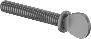 Image of Product. Front orientation. Steel Flanged Spade-Head Thumb Screws, 1/4"-20 Thread Size, 1-1/2" Long.