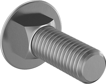 Image of Product. Front orientation. Grade 5 Steel Square-Neck Carriage Bolt, Medium-Strength, Zinc-Plated, 1/2"-13 Thread Size, 1-1/2" Long.
