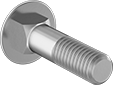 Image of Product. Front orientation. Carriage Bolts. Medium-Strength Grade 5 Steel Square-Neck Carriage Bolts, Partially Threaded.