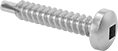 Image of Product. Front orientation. Tapping Screws. Stainless Steel Square-Drive Rounded Head Drilling Screws.