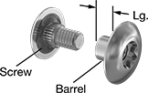 Image of Product. Front orientation. Contains Annotated. Binding Barrels. Sealing Binding Barrels and Screws.