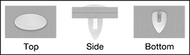 Image of ProductInUse. Installed. Top orientation. Contains Annotated, Border. Arrow Shank. Reusable Push-In Rivets.