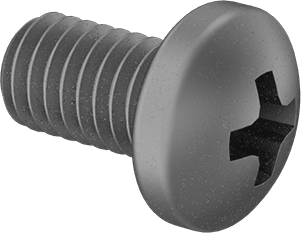 Image of Product. Front orientation. Titanium Pan Head Phillips Screw, M3 x 0.50 mm Thread, 5mm Long.