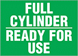 Image of Product. Front orientation. Labels. Liquid and Gas Storage Labels , Full Cylinder—Ready for Use.