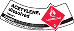 Image of Product. Front orientation. Danger—Acetylene, Dissolved. Liquid and Gas Storage Labels for Gas Cylinder Shoulders .