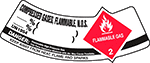 Image of Product. Front orientation. Danger—Compressed Gases. Liquid and Gas Storage Labels for Gas Cylinder Shoulders .