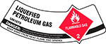 Image of Product. Front orientation. Danger—Liquefied Petroleum Gas. Liquid and Gas Storage Labels for Gas Cylinder Shoulders .