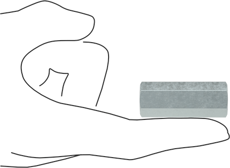 Image of Product. Side1 orientation. Contains SizingReference. Zinc-Plated Steel Coupling Nut, Low-Strength, 3/8"-16 Thread Size, 1-3/4" Long.
