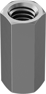 Image of Product. Front orientation. 18-8 Stainless Steel Coupling Nut, 3/8"-16 Thread Size, 1-1/8" Long.