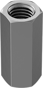 Image of Product. Front orientation. 18-8 Stainless Steel Coupling Nut, 3/4"-10 Thread Size.