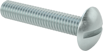 Image of Product. Front orientation. Steel Extra-Wide Truss Head Slotted Screws, Steel, 3/8"-16 Thread Size, 2" Long.