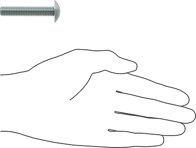 Image of Product. Side1 orientation. Contains SizingReference. Steel Extra-Wide Truss Head Slotted Screws, Steel, 3/8"-16 Thread Size, 2" Long.